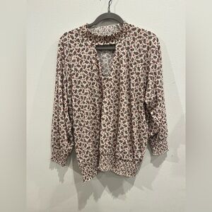 Torrid Cream and Red Floral Blouse